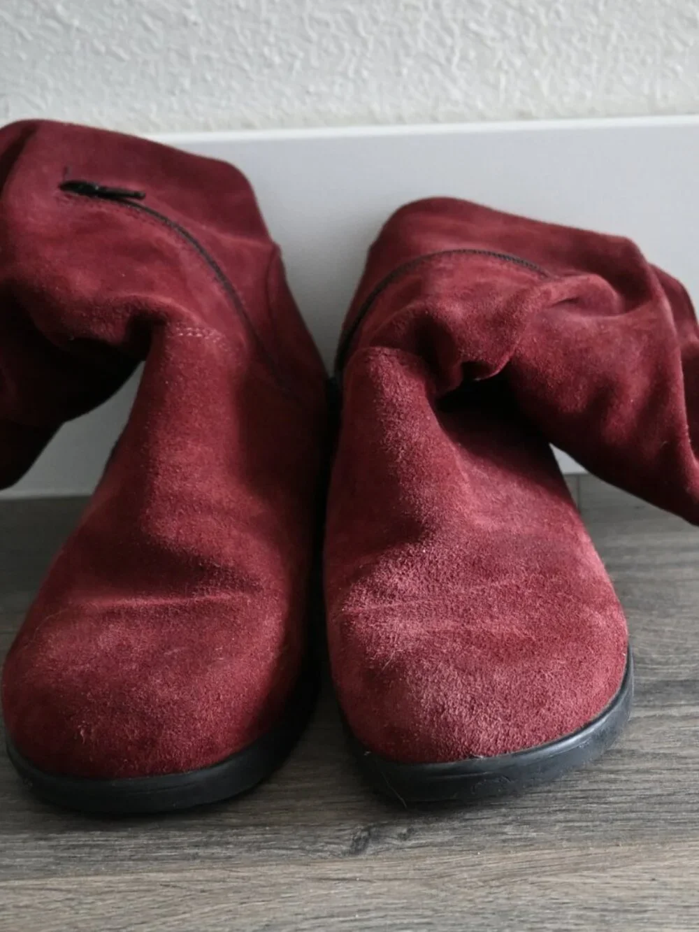 Martino Boots Chantelle 134122 7 M Suede Zip Burgundy Suede Winter Warm